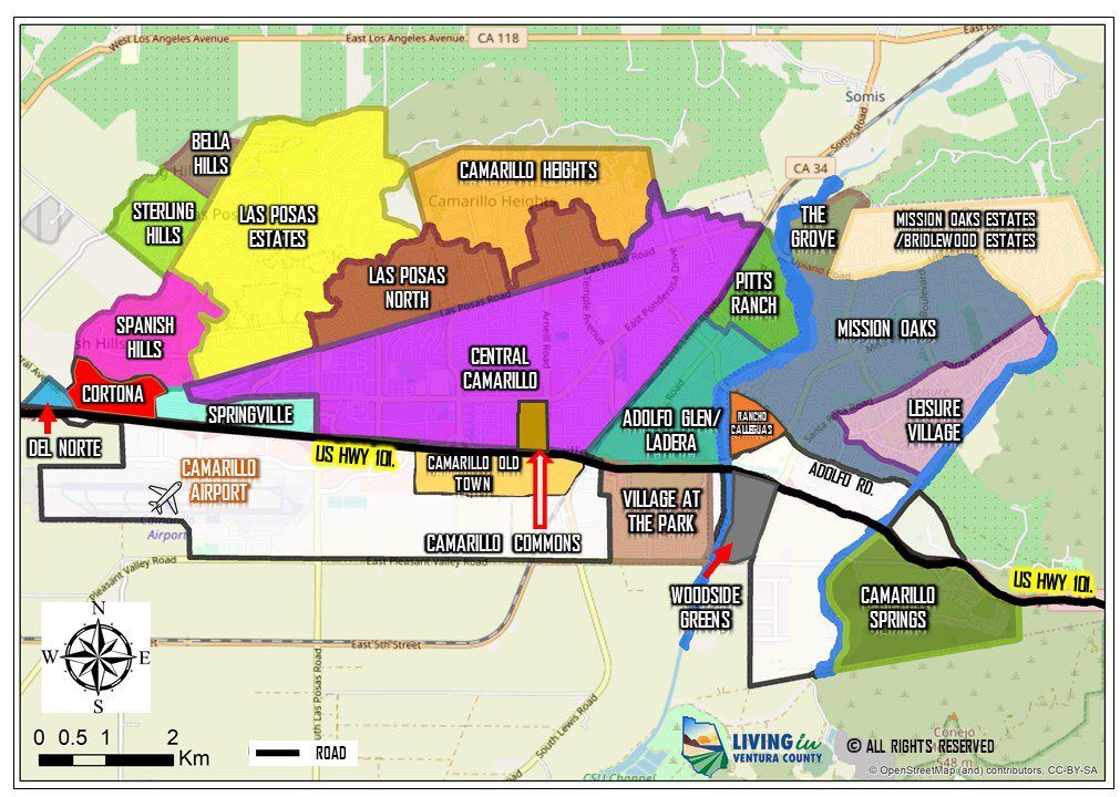 Map of Camarillo, CA Neighborhoods