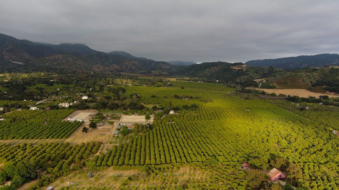 Upper Ojai Upper Ojai is a rural community surrounded by rolling hills, agriculture and open spaces. It provides some of the best views of the famous pink mountains at sunset. This pastoral retreat is a mere 90 miles north of the lively Los Angeles.